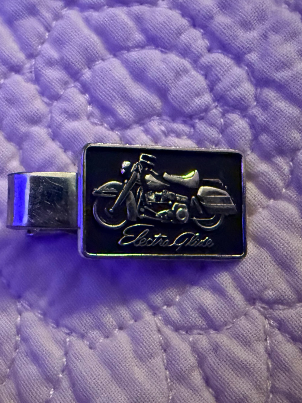 Harley-Davidson Silver and Black Electra Glide tie clip
